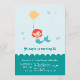 Mermaid Birthday Uitnodiging