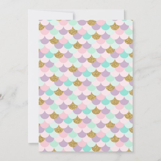 Mermaid Birthday Uitnodiging (Achterkant)