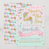 Mermaid Birthday Uitnodiging (Voorkant / Achterkant)