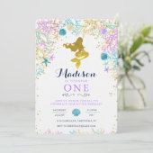 Mermaid Birthday Uitnodiging (Staand voorkant)