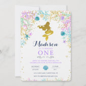 Mermaid Birthday Uitnodiging (Voorkant)