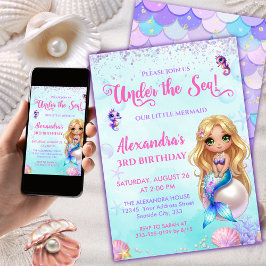 Mermaid Birthday - Under the Sea Splish Splash Kaart