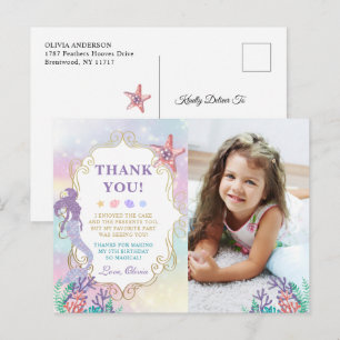 Mermaid Birthday under Zee Foto: Dank je Briefkaart