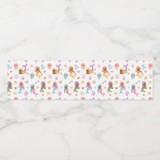 Mermaid Birthday Waterfles Etiket (Enkel label)