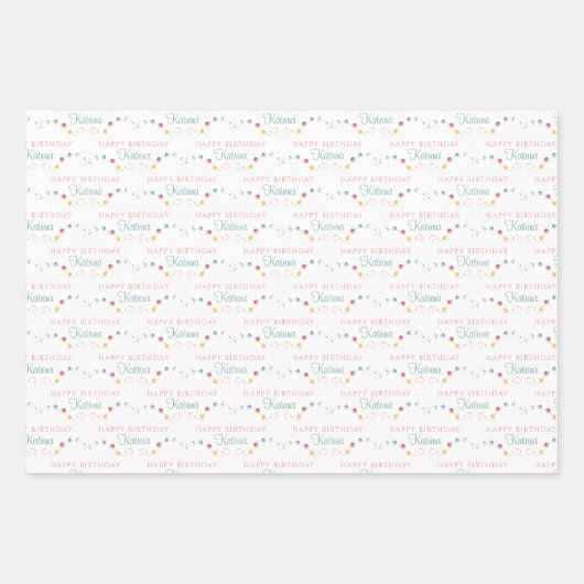 Mermaid Birthday Wrapping Paper Sheets (Voorkant 2)