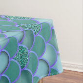 Mermaid Birthday Zee Blue Green Scales Tablecloth Tafelkleed (Voorbeeld)