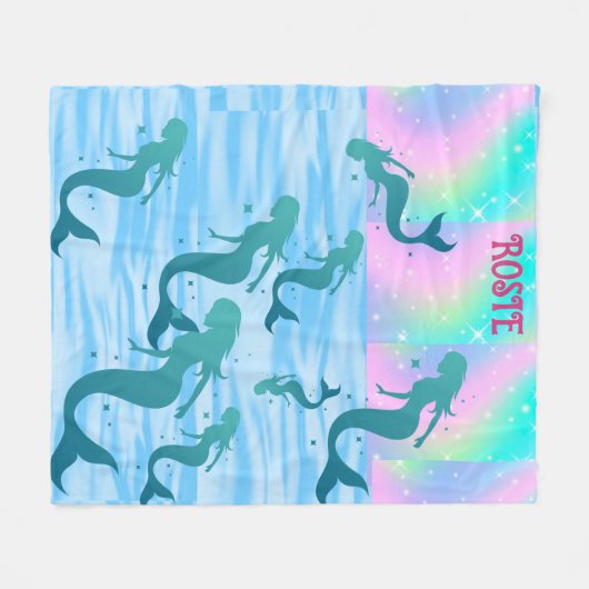 MERMAID BLANKET. FLEECE BLANKET (Voorkant (Horizontaal))
