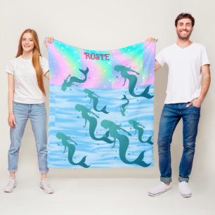 MERMAID BLANKET. FLEECE BLANKET DEKEN