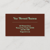 Mermaid Blauwgroen Brown Beach Theme Visitekaartje (Achterkant)