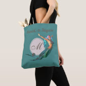 Mermaid Blauwgroen prachtig monogram, overal in ge Tote Bag (Dichtbij)