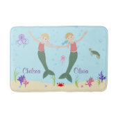 Mermaid Blonde Sisters Personalized Bath Mat (Voorkant)