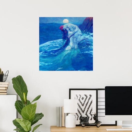 Mermaid  Blue 2 Poster (Thuiskantoor)