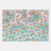 Mermaid Blue Glitter Sparkle Inpakpapier Vel (Voorkant 2)