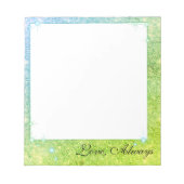 Mermaid Blue Green Glitter Sparkle Faux Zee Notitieblok (Voorkant)