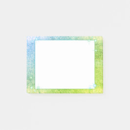 Mermaid Blue Green Glitter Sparkle Faux Zee Post-it® Notes