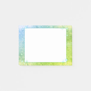 Mermaid Blue Green Glitter Sparkle Faux Zee Post-it® Notes