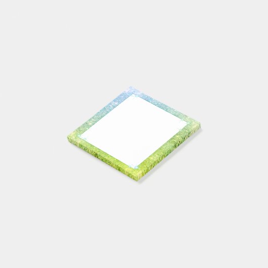 Mermaid Blue Green Glitter Sparkle Faux Zee Post-it® Notes (Schuin)