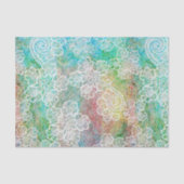 Mermaid Blue Green Pink Lace Patroon Tissuepapier (Voorkant)