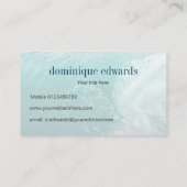 Mermaid Blue Modern Monogram Stijlvol Visitekaartje (Achterkant)