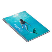 Mermaid Blue Ocean Modern Chic Notitieboek (Rechterzijde)