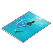 Mermaid Blue Ocean Modern Chic Notitieboek (Linkerzijde)