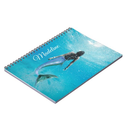 Mermaid Blue Ocean Modern Chic Notitieboek (Linkerzijde)