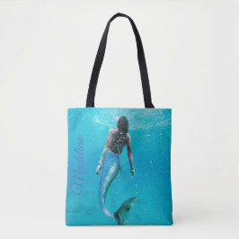 Mermaid Blue Ocean Modern Modern Stylish Tote Bag