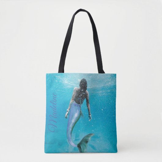 Mermaid Blue Ocean Modern Modern Stylish Tote Bag (Voorkant)