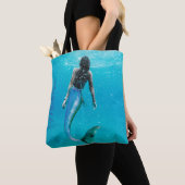 Mermaid Blue Ocean Modern Modern Stylish Tote Bag (Dichtbij)