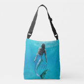 Mermaid Blue Ocean Modern Monogram Crossbody Tas (Voorkant)