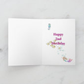 Mermaid Blue Personal Age Cute Birthday Card Kaart (Binnen)