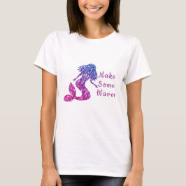 Mermaid blue roze ombre Sparkles maakt wat golven T-shirt