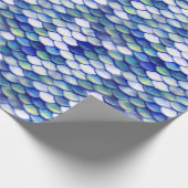Mermaid Blue Skin Pattern Cadeaupapier (Hoek)