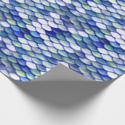 Mermaid Blue Skin Pattern Cadeaupapier (Hoek)