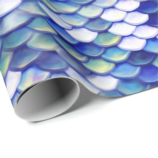 Mermaid Blue Skin Pattern Cadeaupapier (Rol Hoek)