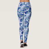 Mermaid Blue Skin Pattern Leggings (Achterkant)
