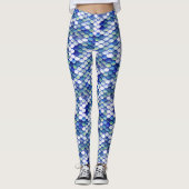 Mermaid Blue Skin Pattern Leggings (Voorkant)