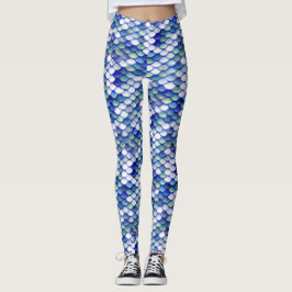 Mermaid Blue Skin Pattern Leggings