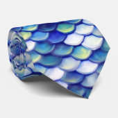 Mermaid Blue Skin Pattern Stropdas (Opgerold)