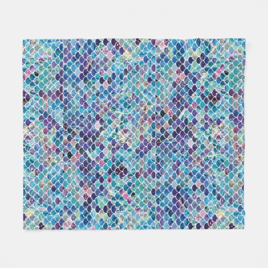 Mermaid Blues Fleece Deken (Voorkant (Horizontaal))