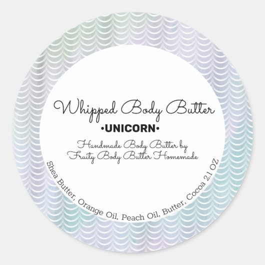 Mermaid Body Butter Bath Branding Packaging Ronde Sticker (Voorkant)