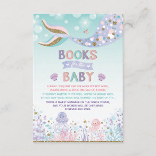 Mermaid Breng een boekenkaart Zee Beach Baby Girl Informatiekaartje