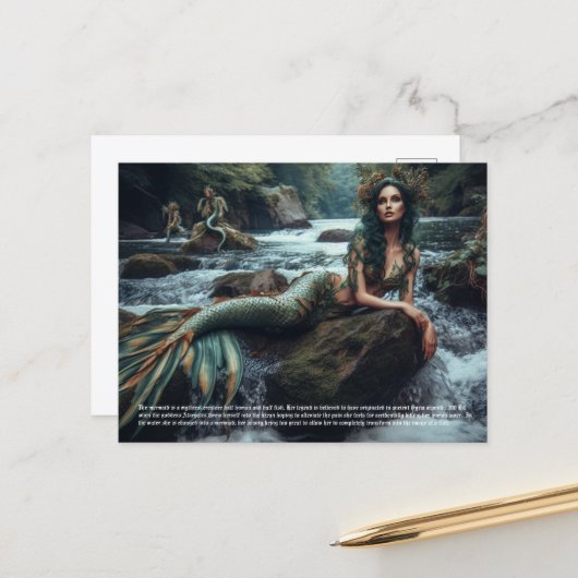 Mermaid Briefkaart (Voorkant / Achterkant in situ)