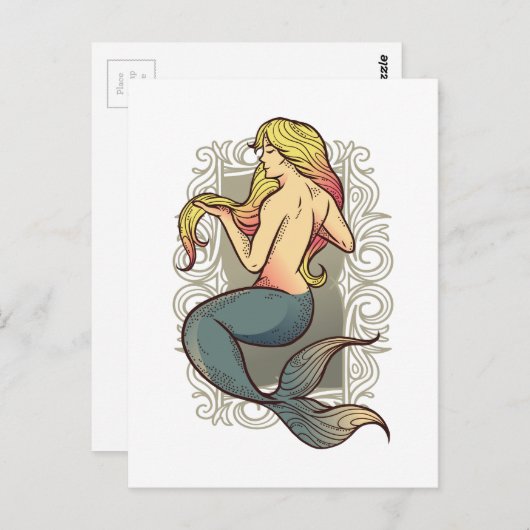 Mermaid Briefkaart (Voorkant / Achterkant)