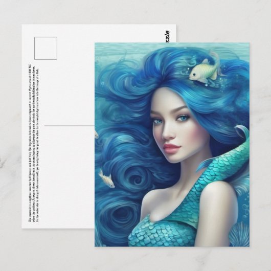 Mermaid Briefkaart (Voorkant / Achterkant)