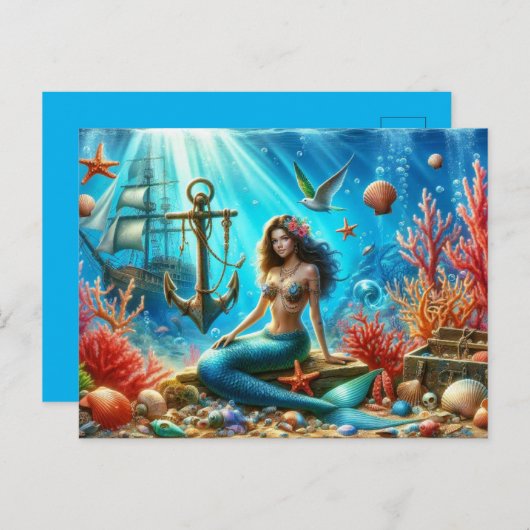 Mermaid Briefkaart (Voorkant / Achterkant)