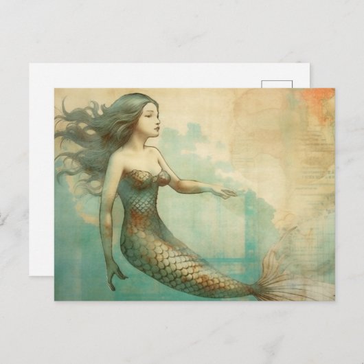 Mermaid Briefkaart (Voorkant / Achterkant)