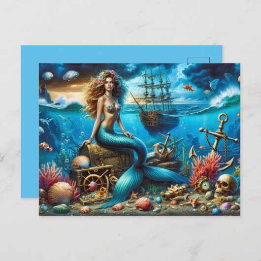 Mermaid Briefkaart (Voorkant / Achterkant)