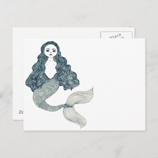 Mermaid Briefkaart (Voorkant / Achterkant)