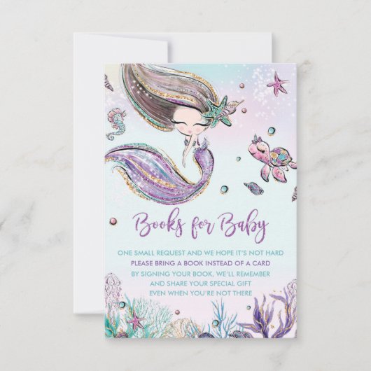 Mermaid Bring Books voor Baby shower Behuizing Kaa Kaart (Voorkant)